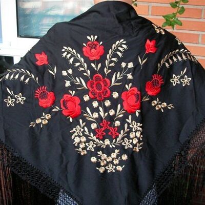 FLAMENCO SHAWL PGNDORROJ