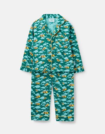Pyjama boutonné Busy Bees pour garçons en coton biologique 1