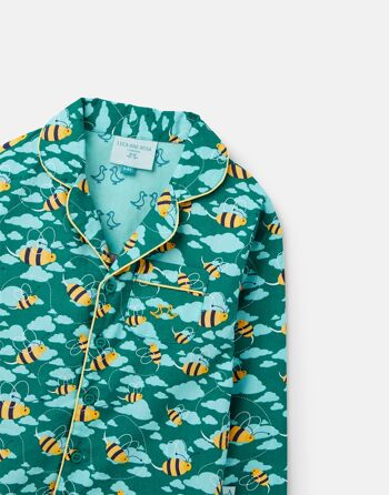 Pyjama boutonné Busy Bees pour garçons en coton biologique 2