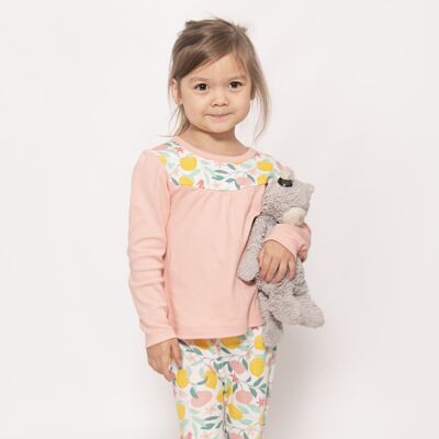 Pijama de punto jersey de algodón orgánico para niñas Lemon Grove