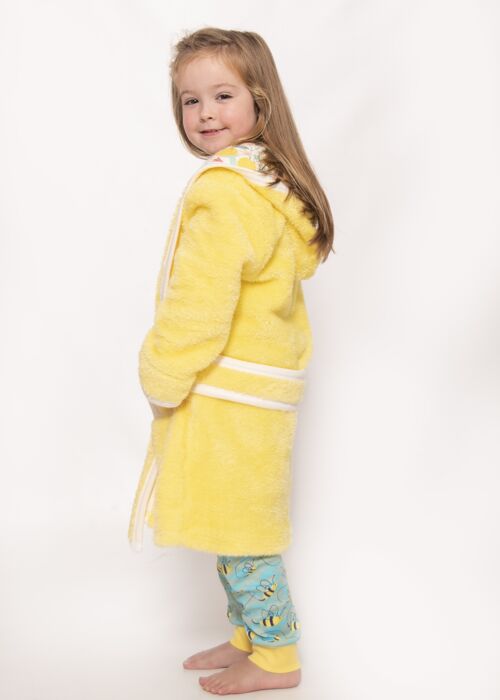 Lemon Grove Yellow Girls Fleece Dressing Gown