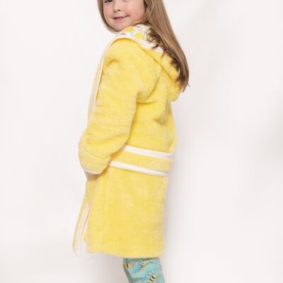 Vestaglia da bambina in pile giallo Lemon Grove