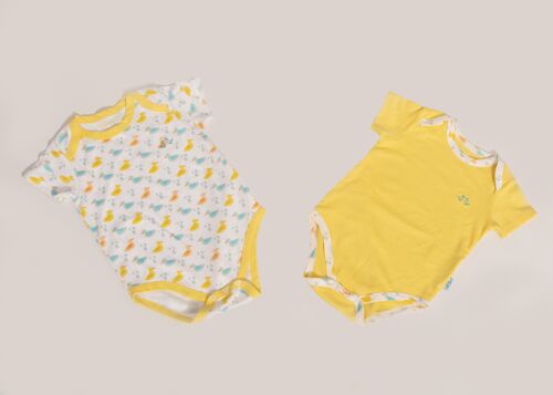 Little Ducks Pack of 2 Baby Vests in Organic Cotton