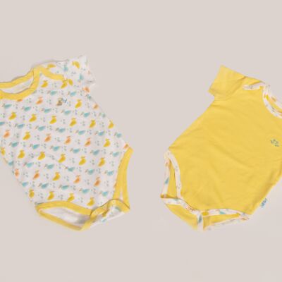 Little Ducks Pack of 2 Baby Vests in Organic Cotton