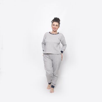 Ensemble de salon pour femme en jersey gris 100% coton 3