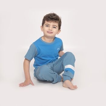 T-shirt lounge en jersey bleu pour garçon en coton biologique 2