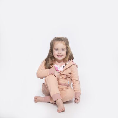 Girls Pink Jersey Lounge Hoodie in Organic Cotton