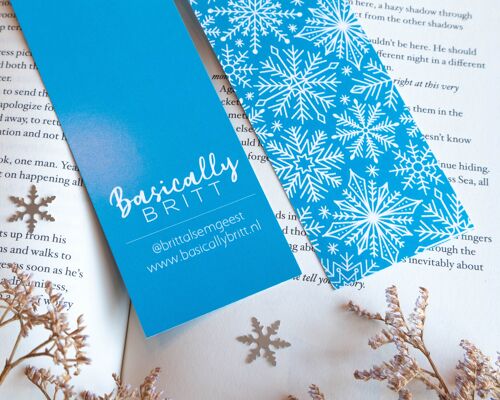Blue Winter / Snowflakes Doodles Bookmark