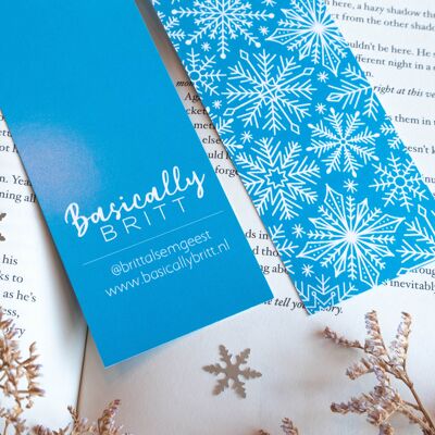 Blue Winter / Snowflakes Doodles Bookmark