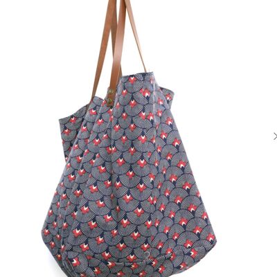 Bolso shopper con estampado japonés