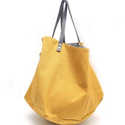 Sac cabas toile moutarde