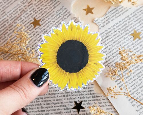 Glitter Holographic Sticker - Big Sunflower