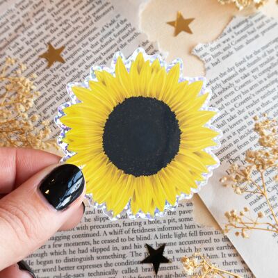 Glitter Holographic Sticker - Big Sunflower