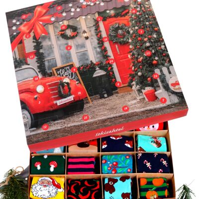 UNIQUE ADVENT CALENDAR with 24 pairs of socks
