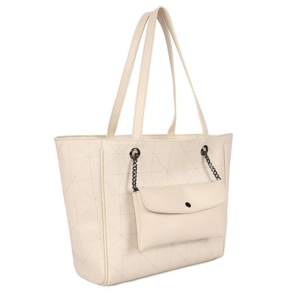 LAURA ASHLEY RELIEF-GESTEPPTE CREME TASCHE