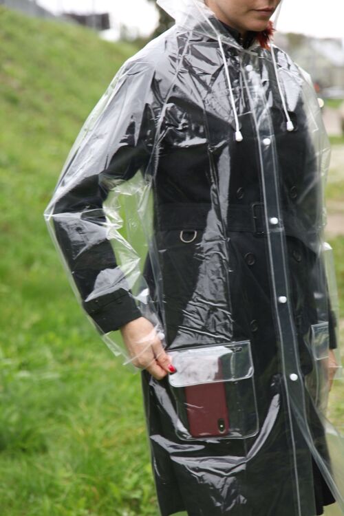 Transparent reusable raincoat