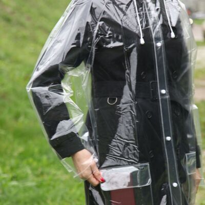 Transparent reusable raincoat