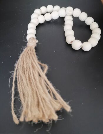 Boho perles naturelles avec pompon..petit - 1 set 2