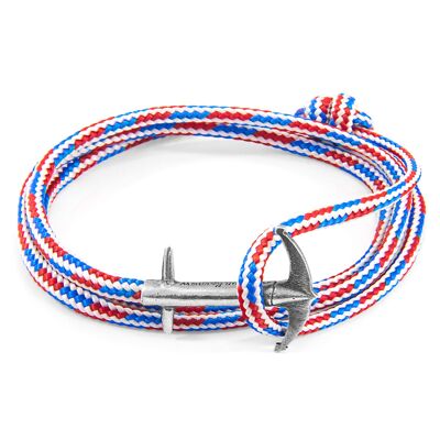 Project-RWB Red White and Blue Admiral Anchor Silver and Rope Bracelet