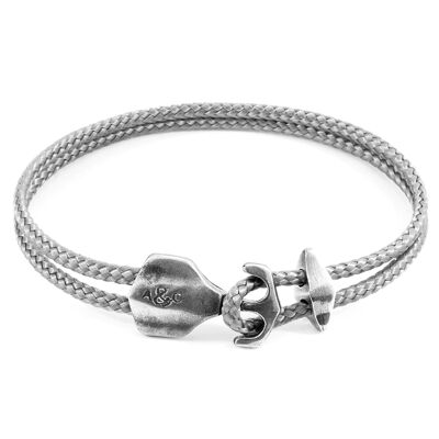 Bracelet en argent et corde avec ancre Delta classique gris