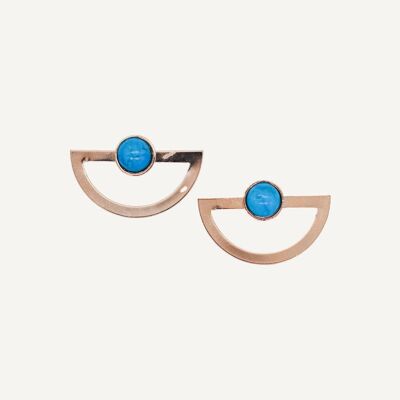 Turquoise Blue Brasen Earrings