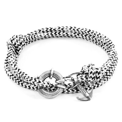 White Noir Clyde Anchor Silver and Rope Bracelet
