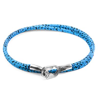 Bracelet Argent et Corde Blue Noir Tenby
