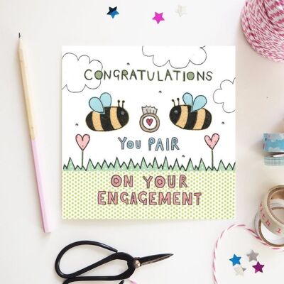 Tarjeta de felicitación de las abejas de compromiso