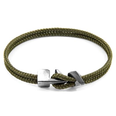 Khaki Green Brixham Silber und Seil Armband