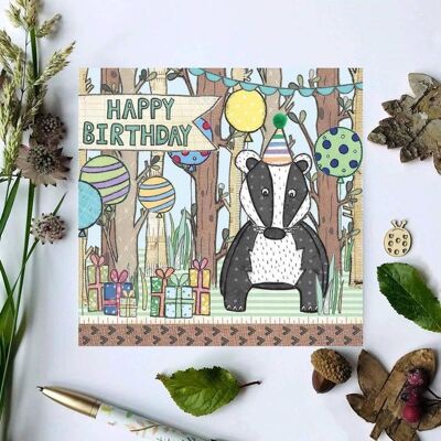 Badger Birthday Card