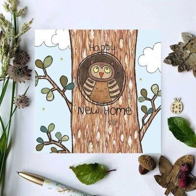 Neue Home Owl Grußkarte
