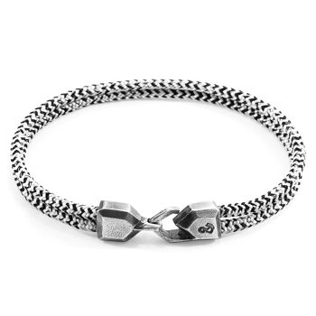 Bracelet Argent et Corde Blanc Noir Cromer 1