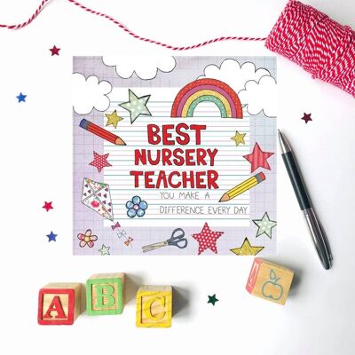 Best Nursery Teacher Greeting Card