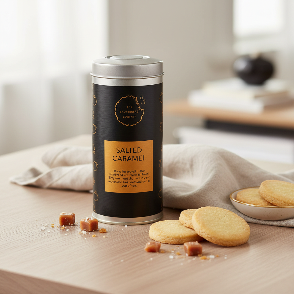 Boîte cadeau de biscuits sablés au caramel salé faits à la main de luxe