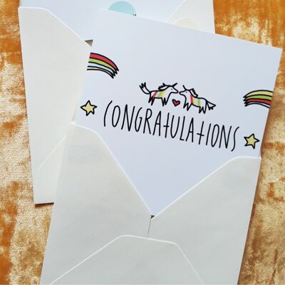 Wedding Wishes Unicorn Card