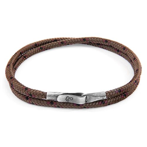 Brown Liverpool Silver and Rope Bracelet