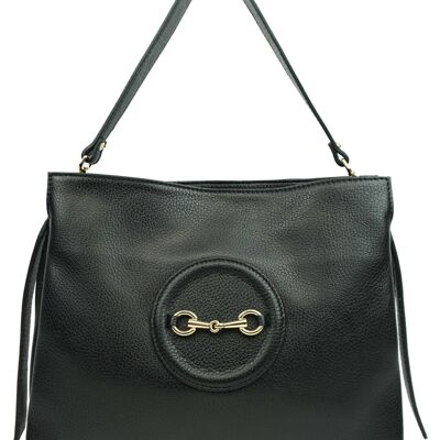 Clémence leather shoulder bag Black