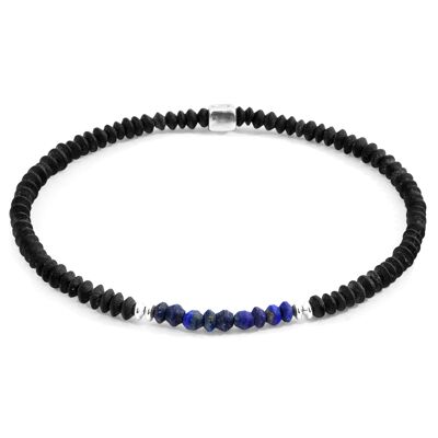 Lapislázuli azul paralana pulsera de plata y piedra