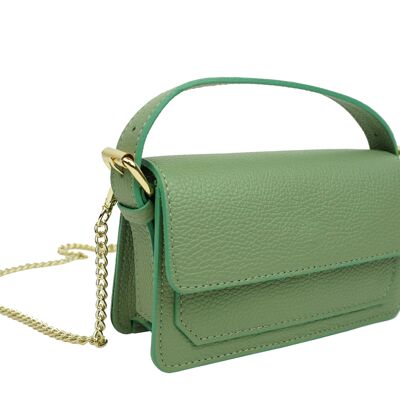 Kim Leather Mini Handbag Green water