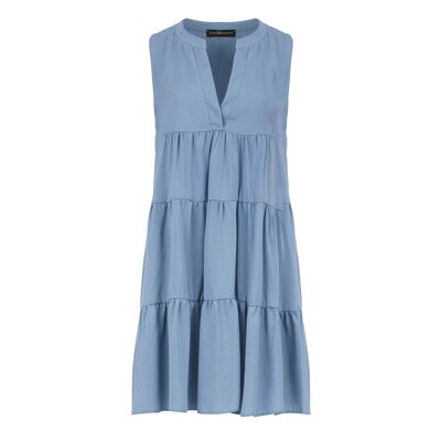 Sleeveless Light Blue Colour A Line Dress