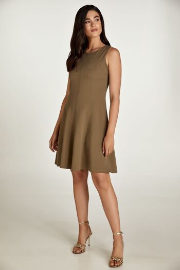Robe Cloche Couleur Olive 2