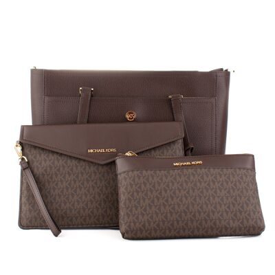 MICHAEL KORS 35T1G5MT7T-BRAUN TASCHENSET