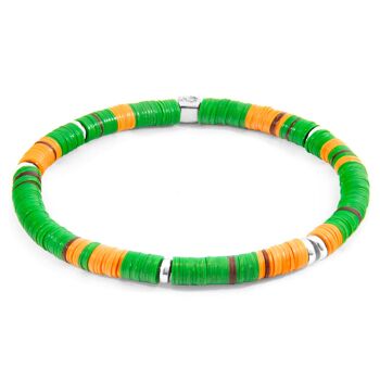 Bracelet Disque Vert Malawi Argent et Vinyle 1