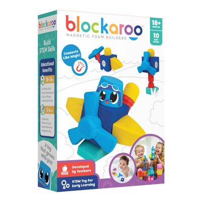 Blockaroo vliegtuigdoos - 10 Jumbo-Str. - magnetisch bouwspeelgoed