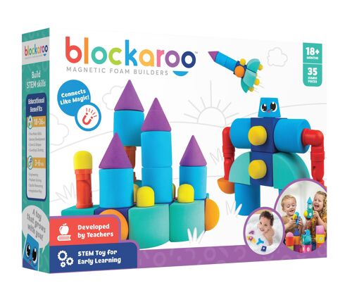 Blockaroo Castle box - 35 stuks Jumbo pcs - magnetisch bouwspeelgoed