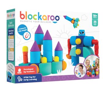 Blockaroo Castle box - 35 stuks Jumbo pcs - magnetisch bouwspeelgoed 1