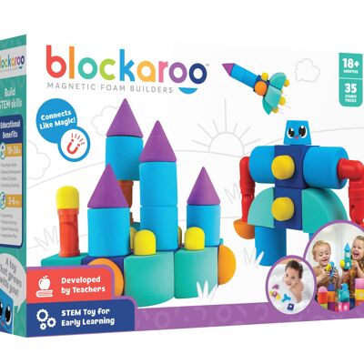 Blockaroo Castle box - 35 stuks Jumbo pcs - magnetisch bouwspeelgoed