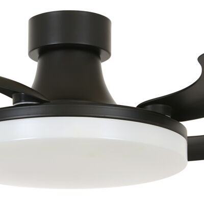 FANAWAY - Ventilatore da soffitto Orbit con pale retrattili, telecomando e luce, nero