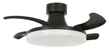 FANAWAY - Ventilateur de plafond Orbit à pales rétractables, télécommande et éclairage, noir 1