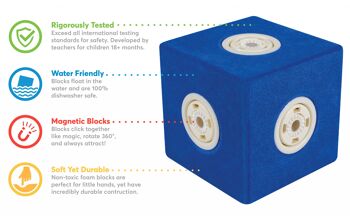 Blockaroo Builders-doos - 50 Jumbo-stukjes - magnetisch bouwspeelgoed 8